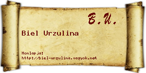 Biel Urzulina névjegykártya